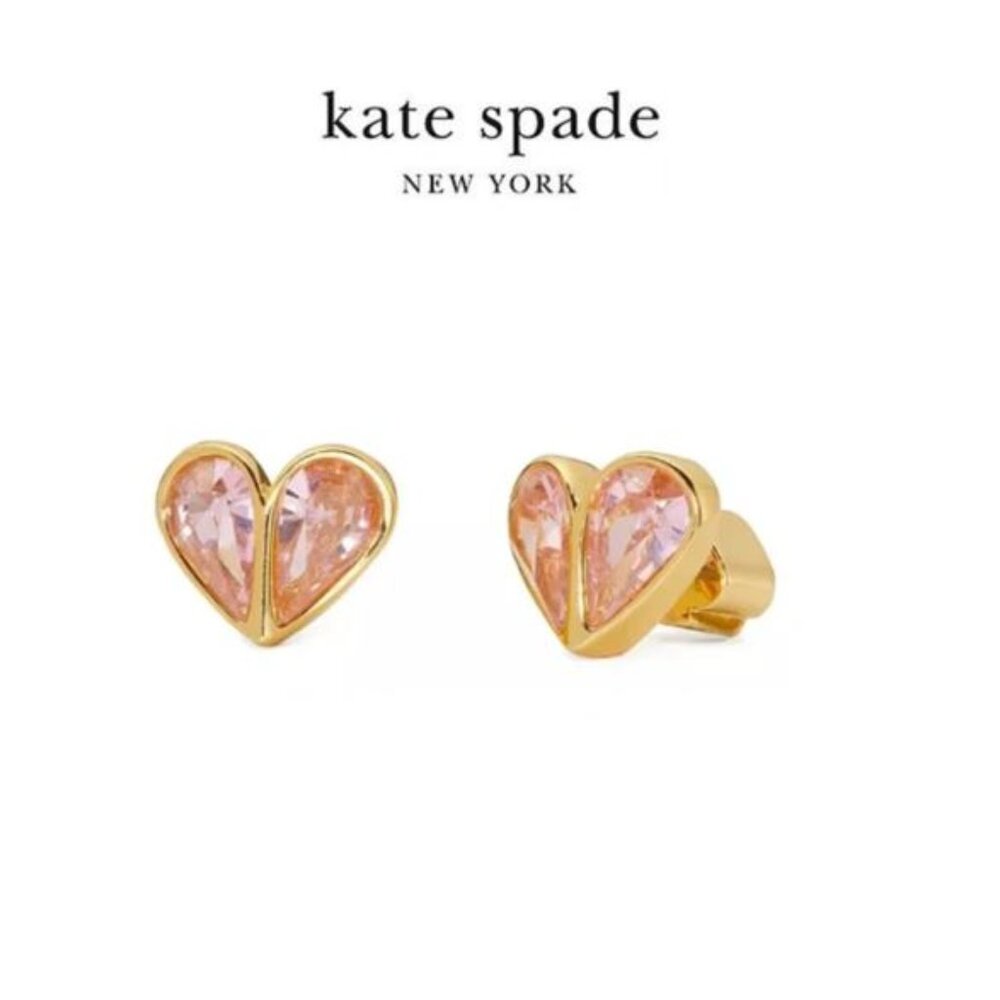 ♠️ kate spade ♠️ Rock Solid Crystal Heart Stud Earrings
